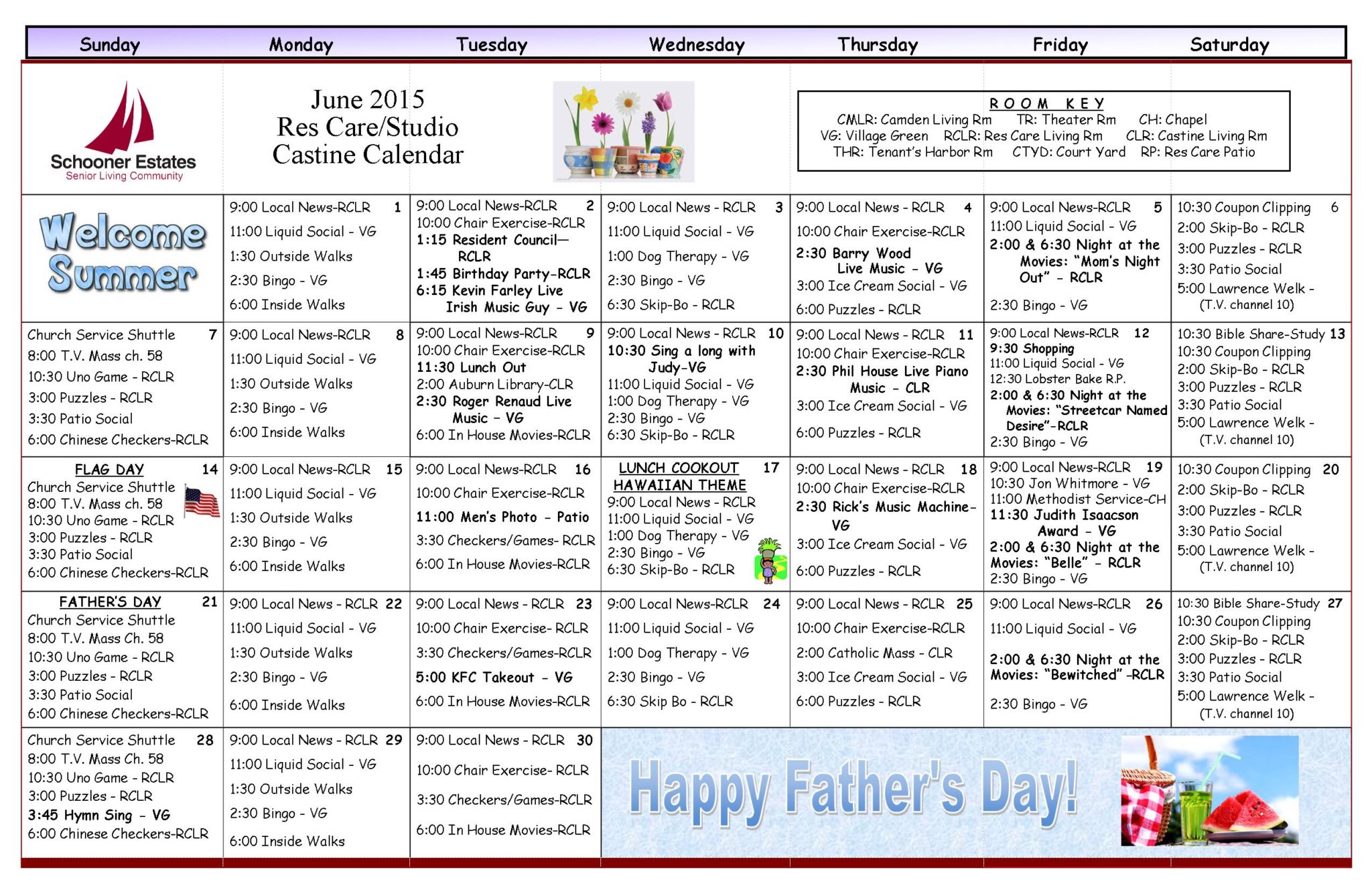June 2015 Activity Calendars