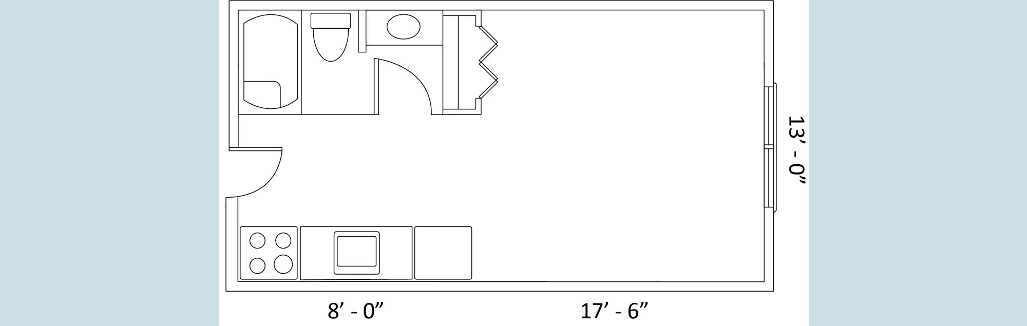 Studio apartment layout