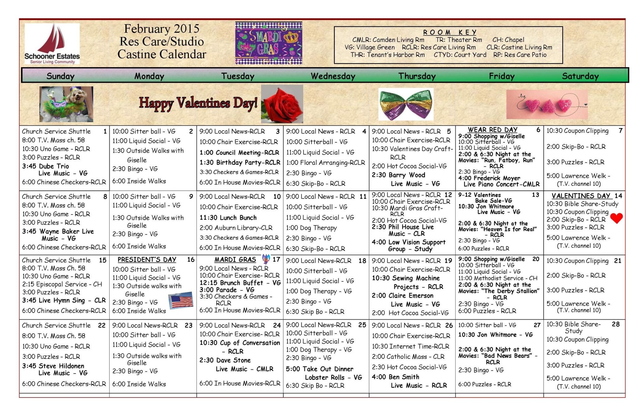 02 Res Care February Calendar 2015
