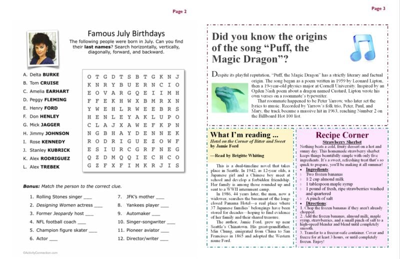 Inside pages of the Schooner Flash, Monthly Newsletter. July 2026 Issue.