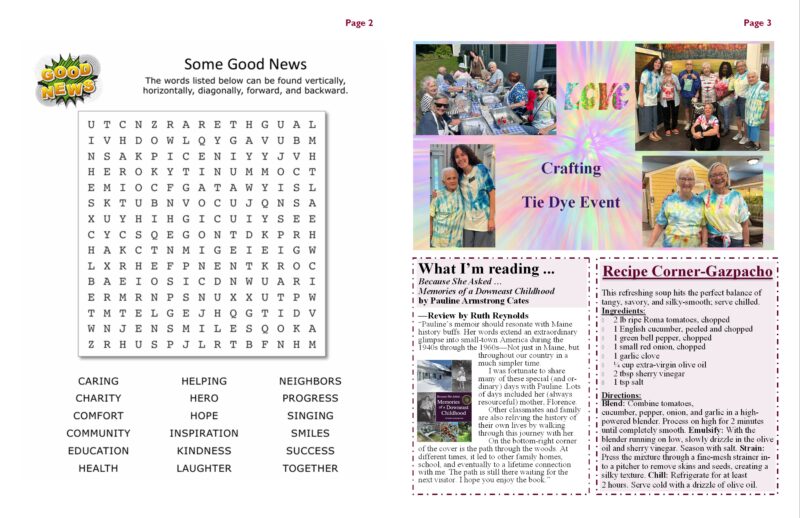 Inside pages of the Schooner Flash, Monthly Newsletter. August 2026 Issue.