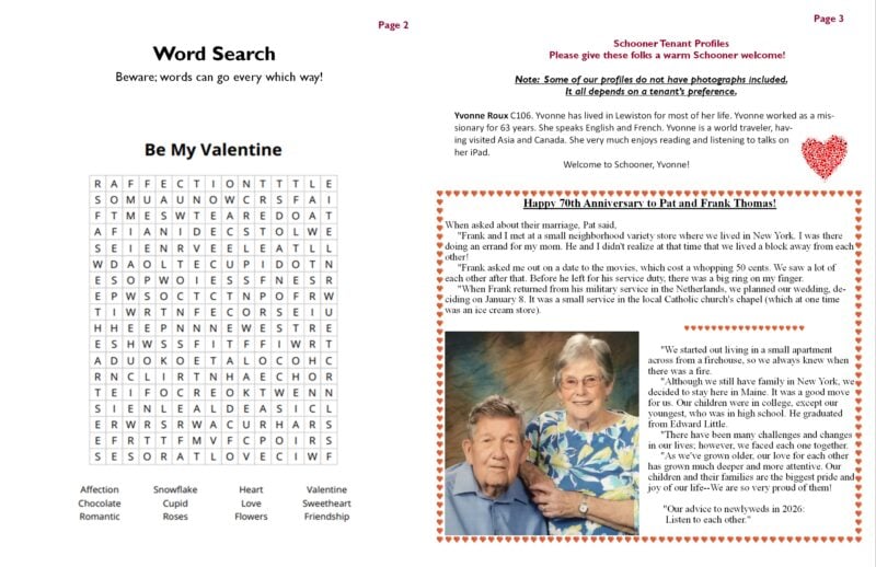 The Schooner Flash, Monthly Newsletter. February 2026 Issue. Inside pages.