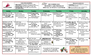 December Memory Care Calendar