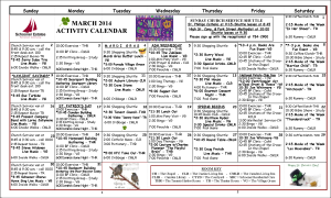 March Activity Calendar 2014
