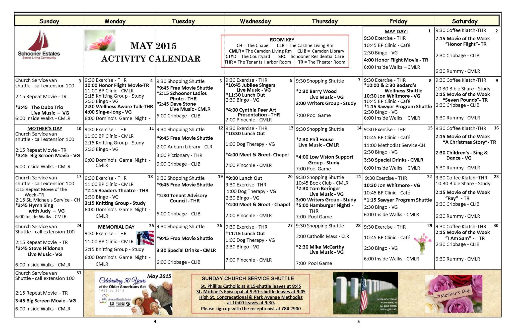 May 2015 activity calendar