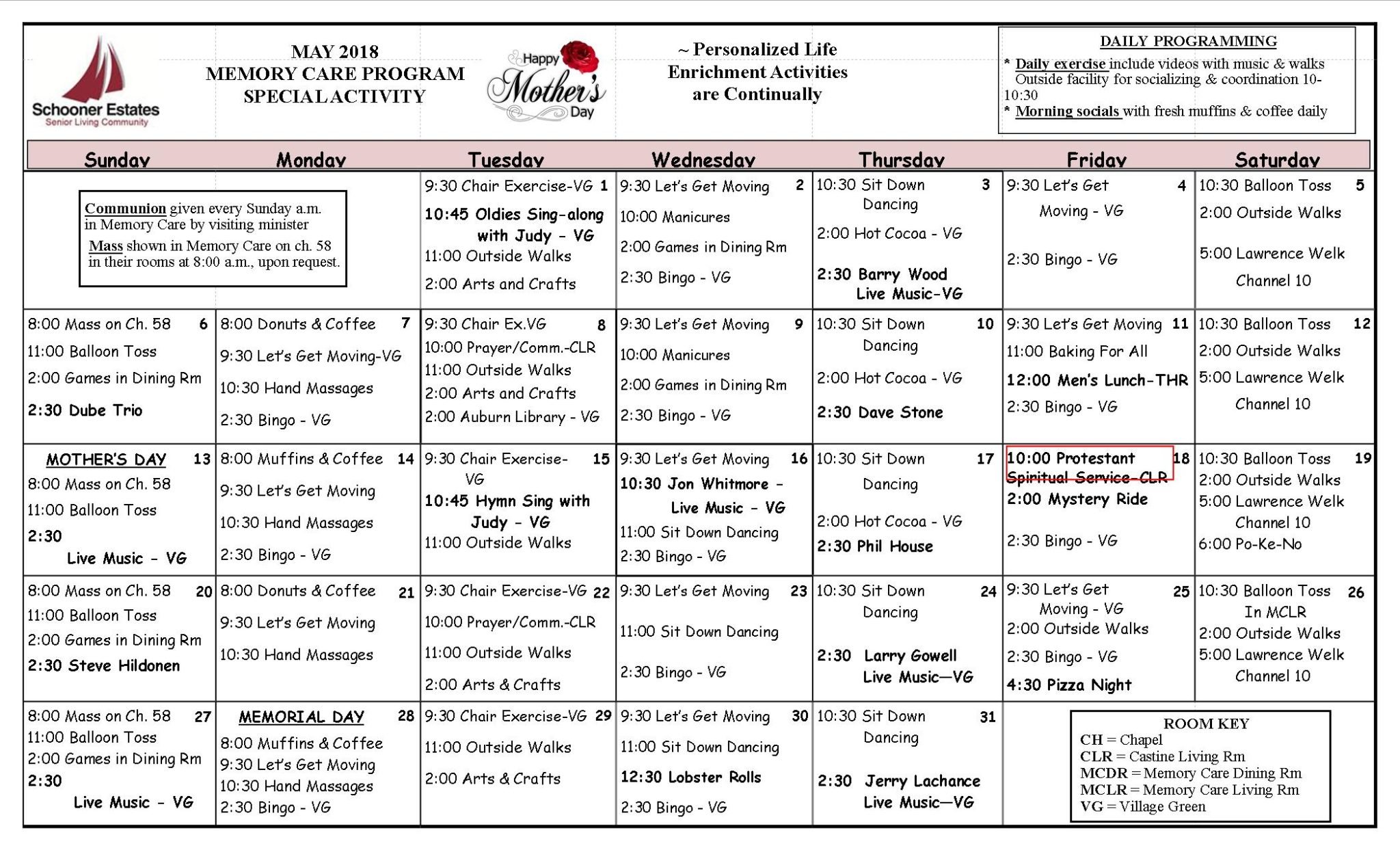 activity calendars
