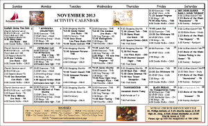 November 2013 Activity Calendar