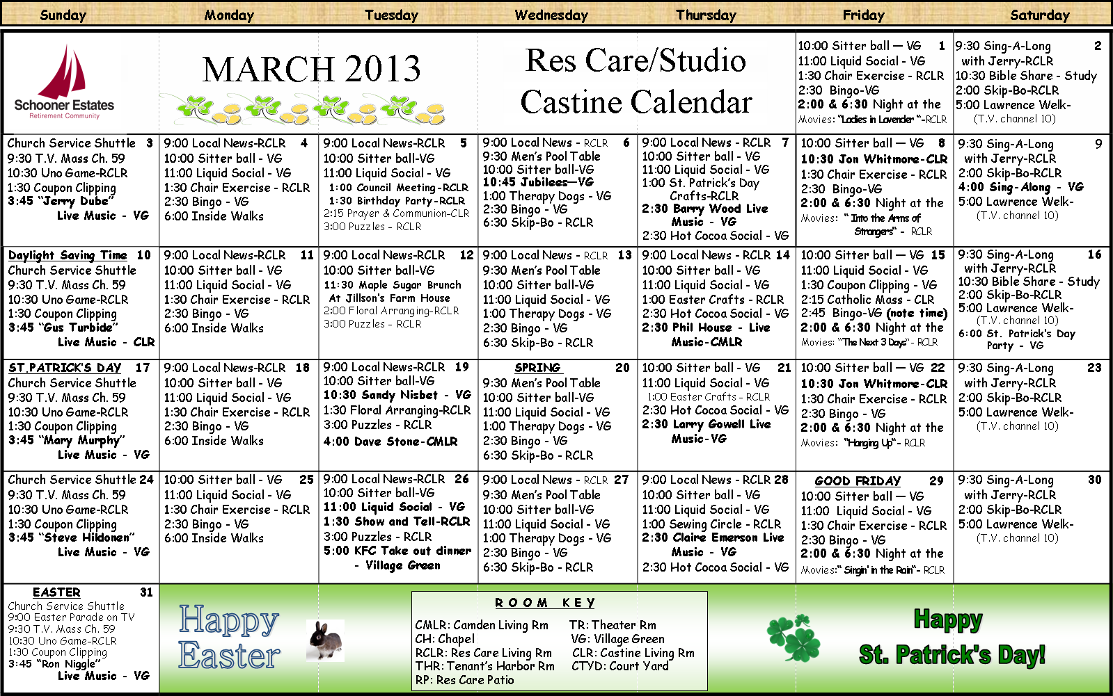 activity calendars